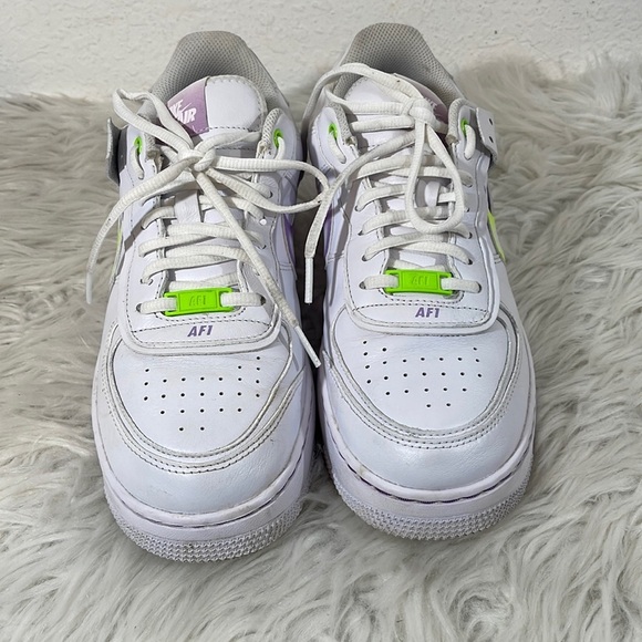 NIKE Air Force 1 Low Shadow White Electric Green Size 10 - Picture 4 of 15